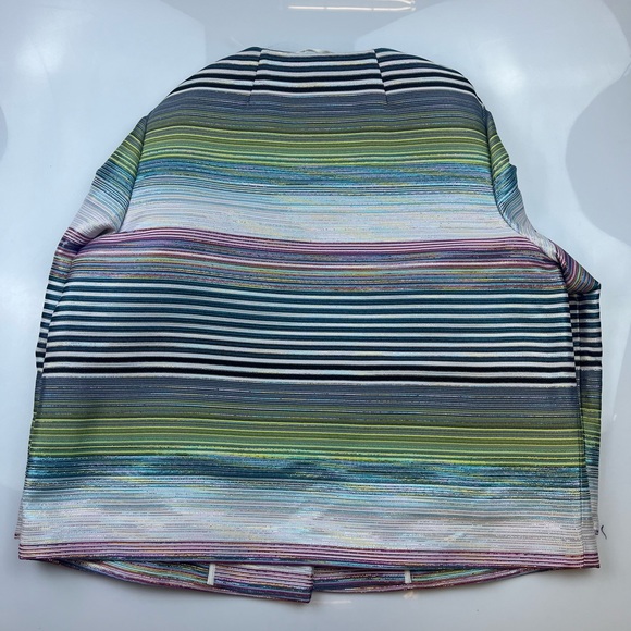 Escada Banora Metallic Stripe Jacket In Blue N170-14 - Picture 8 of 9